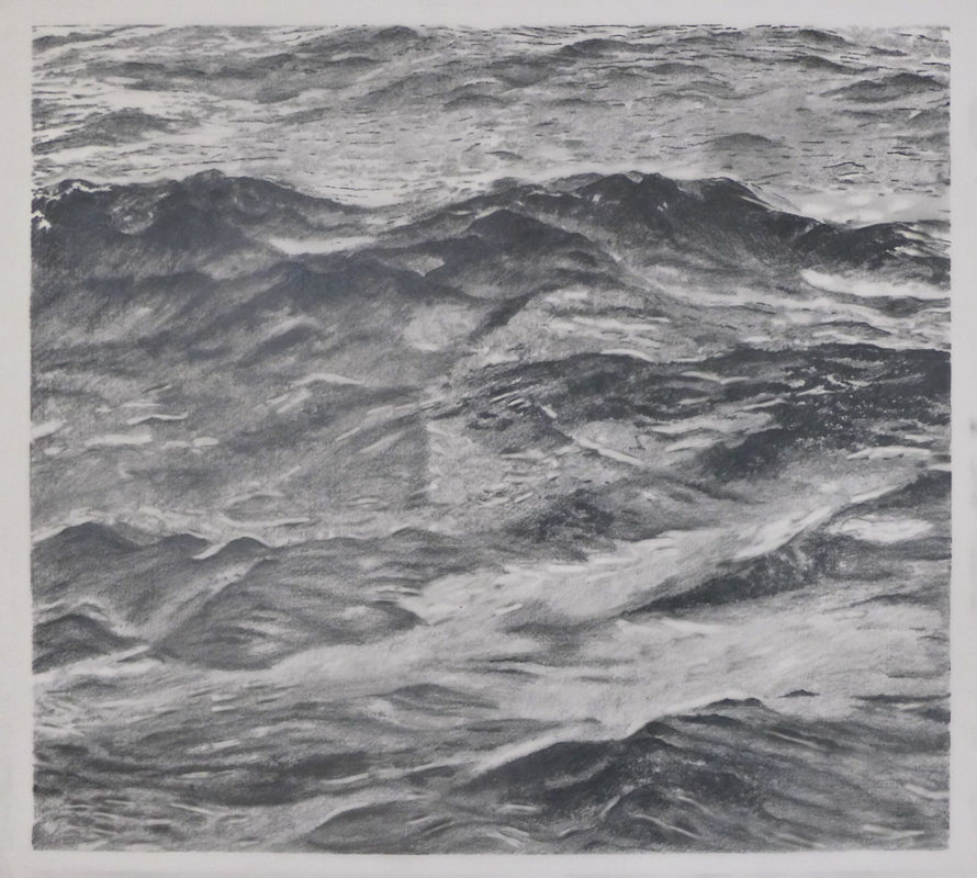 Atlantic Swell (2012). Graphite on vellum, 54 x 60 cm.