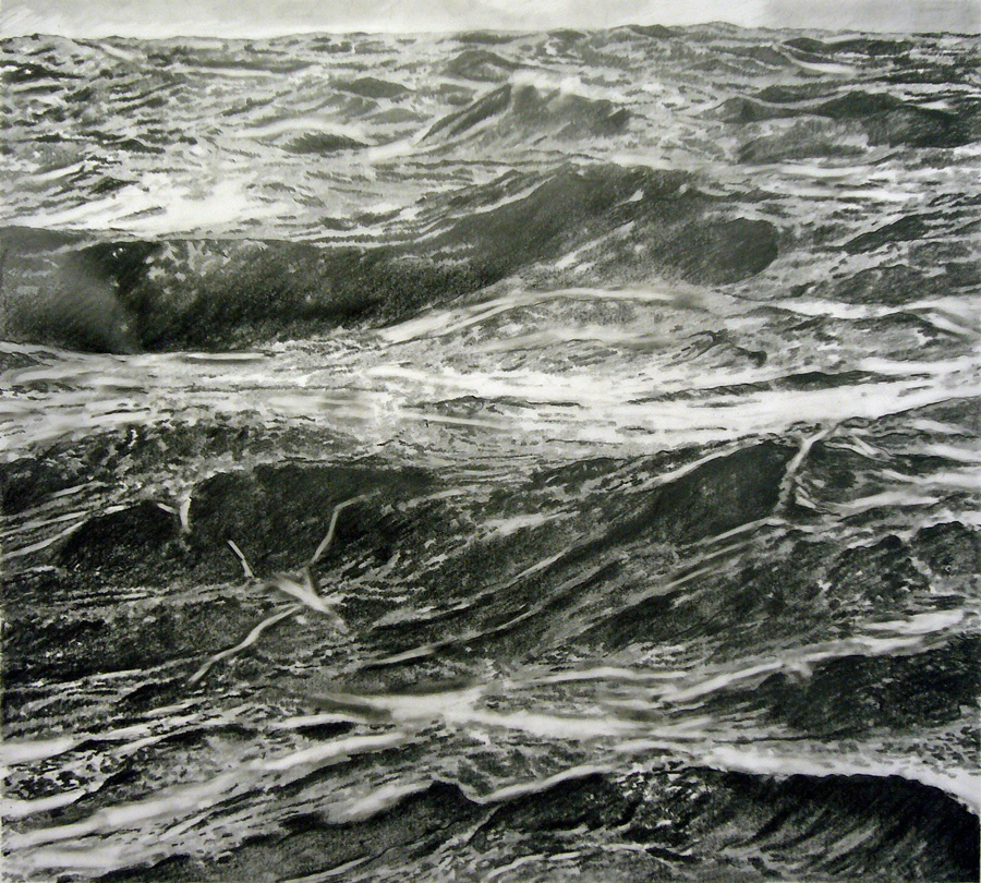 Atlantic Drift (2011). Graphite on vellum, 50 x 55 cm.