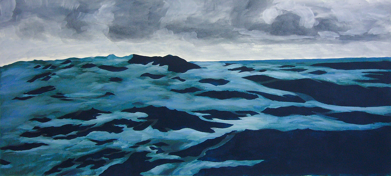 Atlantic Swell (2009). Oil, pastel and charcoal on paper, 38 x 83 cm.