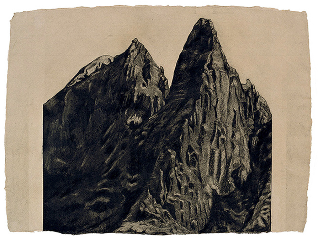 The Dru (2016). Charcoal on paper, 59 x 78 cm.Also available as a print.