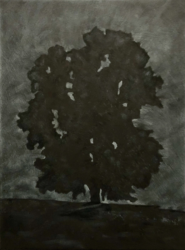 Silhouette (2019). Charcoal on paper, 50 x 30 cm.