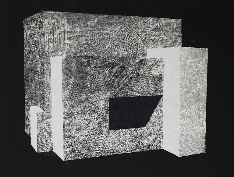 The Geometry of Form (2023). Oil on board, 30.5 x 40.5 cm.