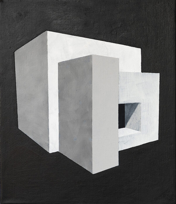 The Geometry of Form (2023). Oil on canvas, 36 x 30.5 cm.